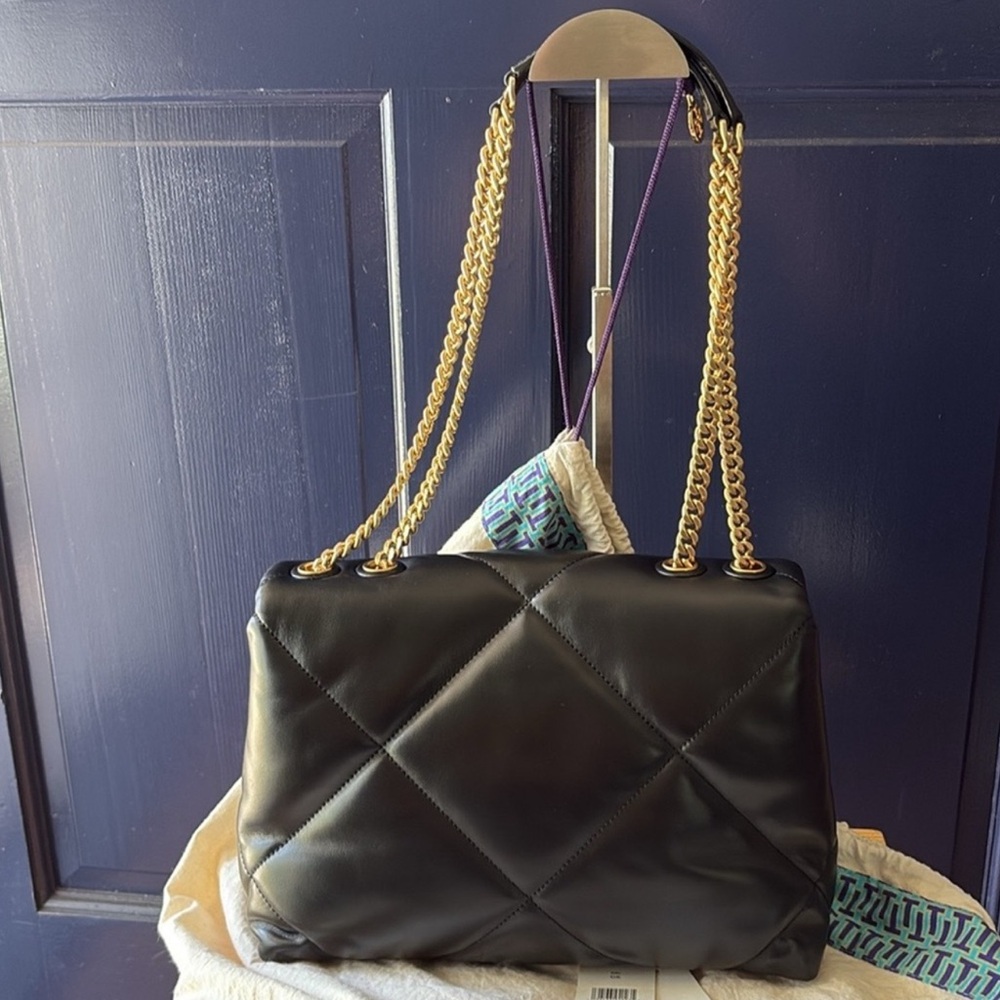 Tory Burch Black Quilted Leather Shoulder Bag - Picture 7 of 11